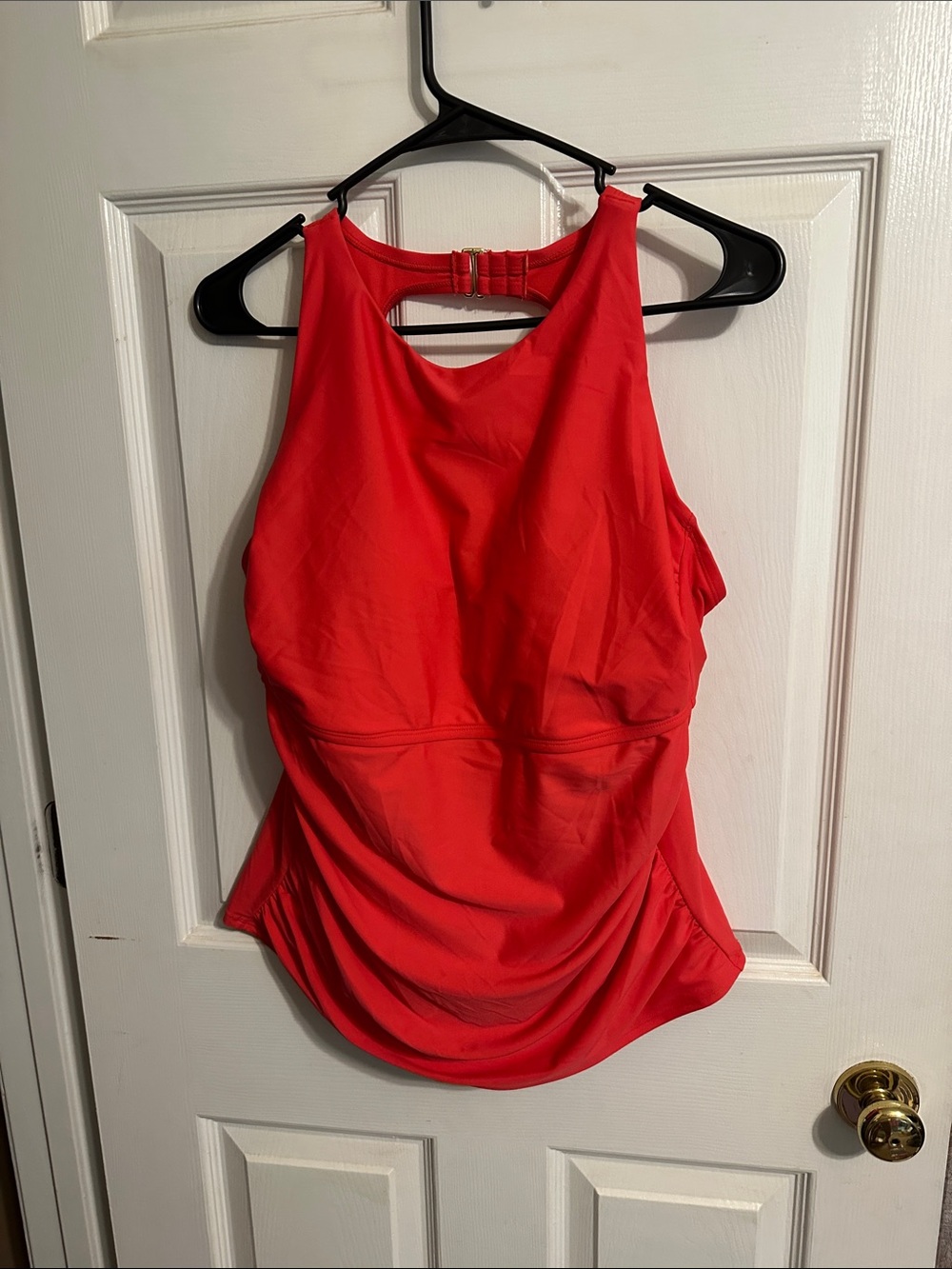 Shade & Shore Red High-Neck Swim Top